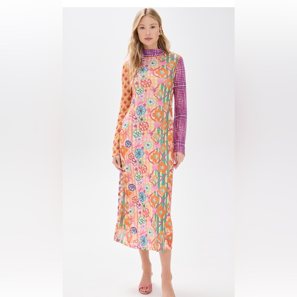 CeliaB Dresses & Skirts - CeliaB Multicolor Long Sleeve Maxi Dress